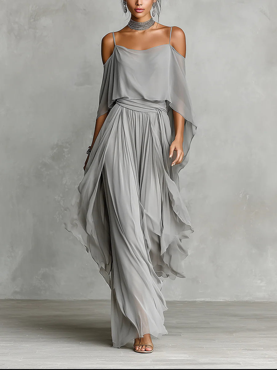 Elodie | Off-Shoulder Chiffon Set