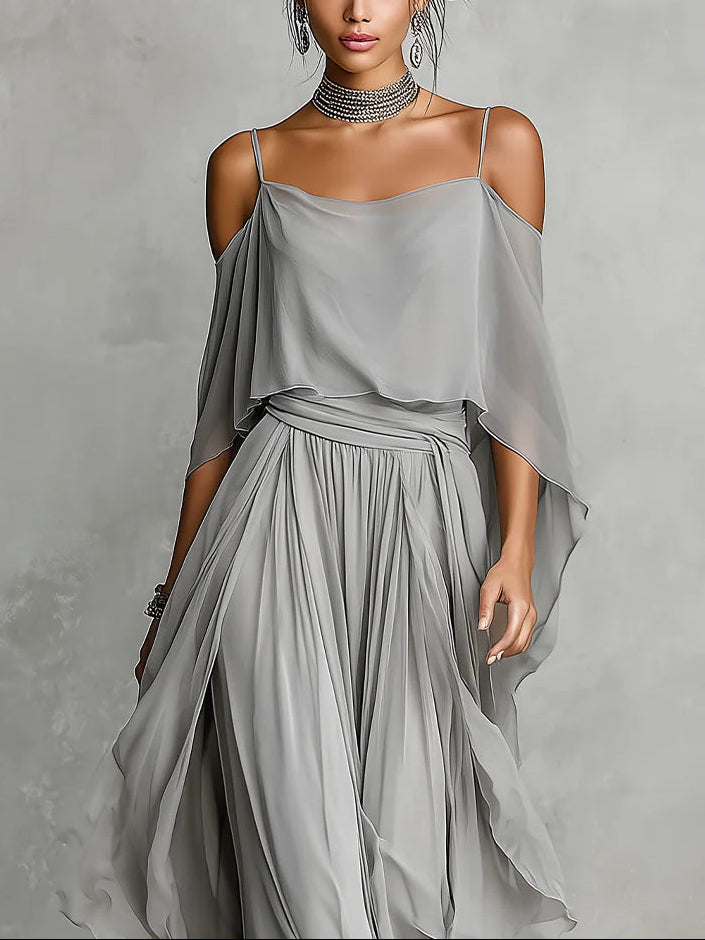 Elodie | Off-Shoulder Chiffon Set
