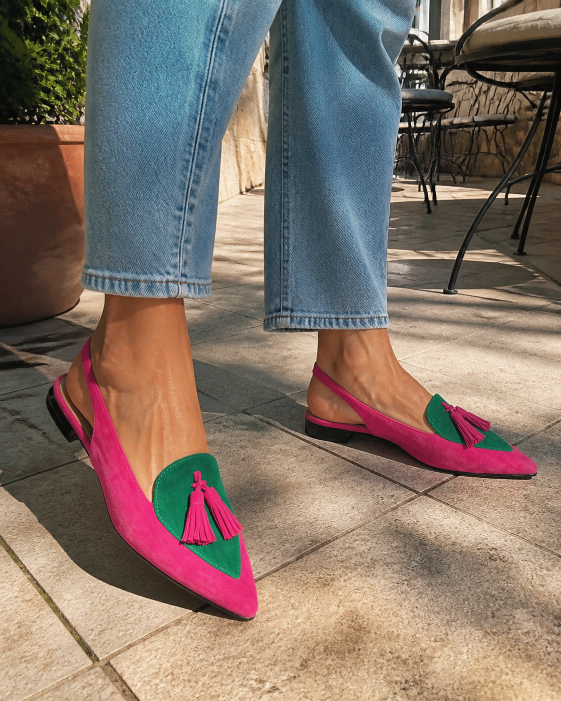 Domicela | Tasseled Suede-Effect Sandals