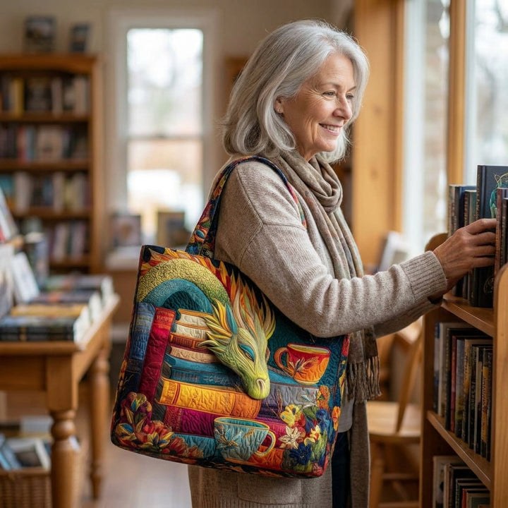 Artisan Bag - Dragon Reader with Books and Mugs