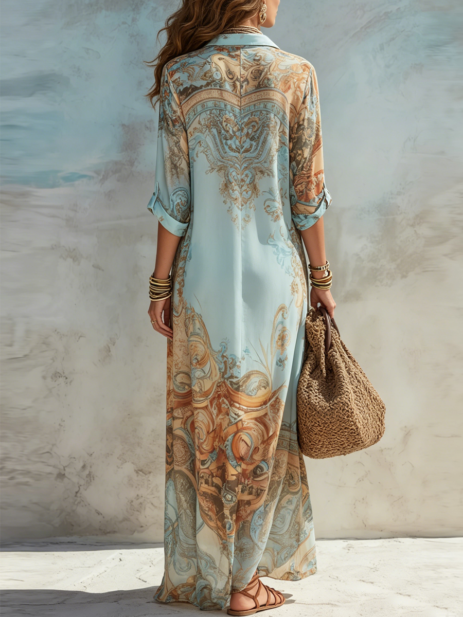 Noria | Printed Chiffon Maxi Dress