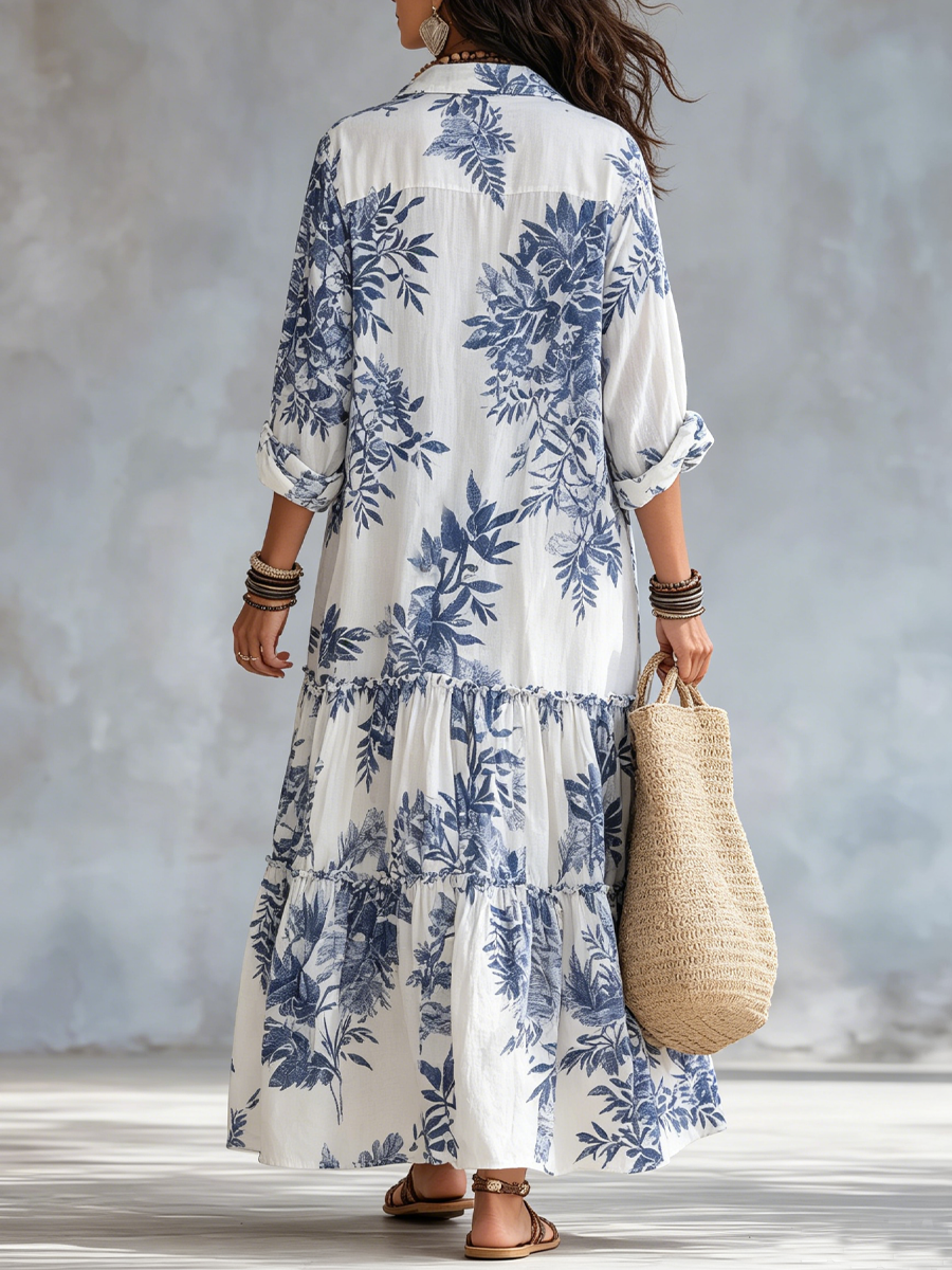 Junia | Floral Button-Down Maxi Dress