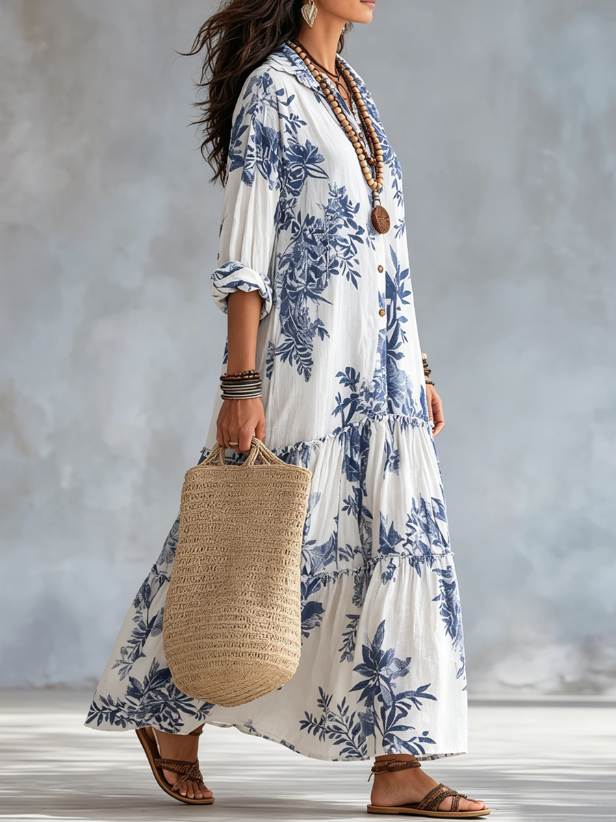 Junia | Floral Button-Down Maxi Dress