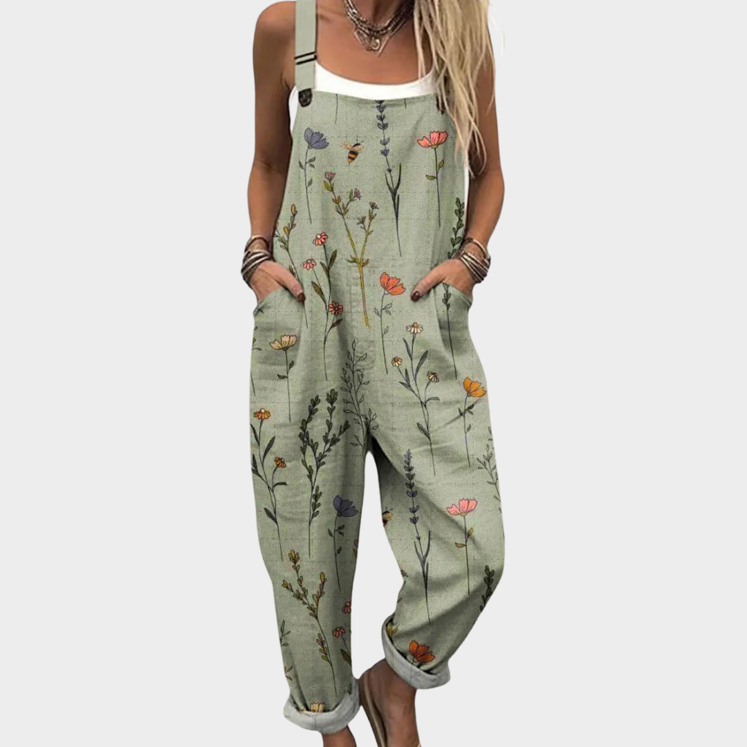 Maribel | Relaxed Floral Overall Jumpsuit