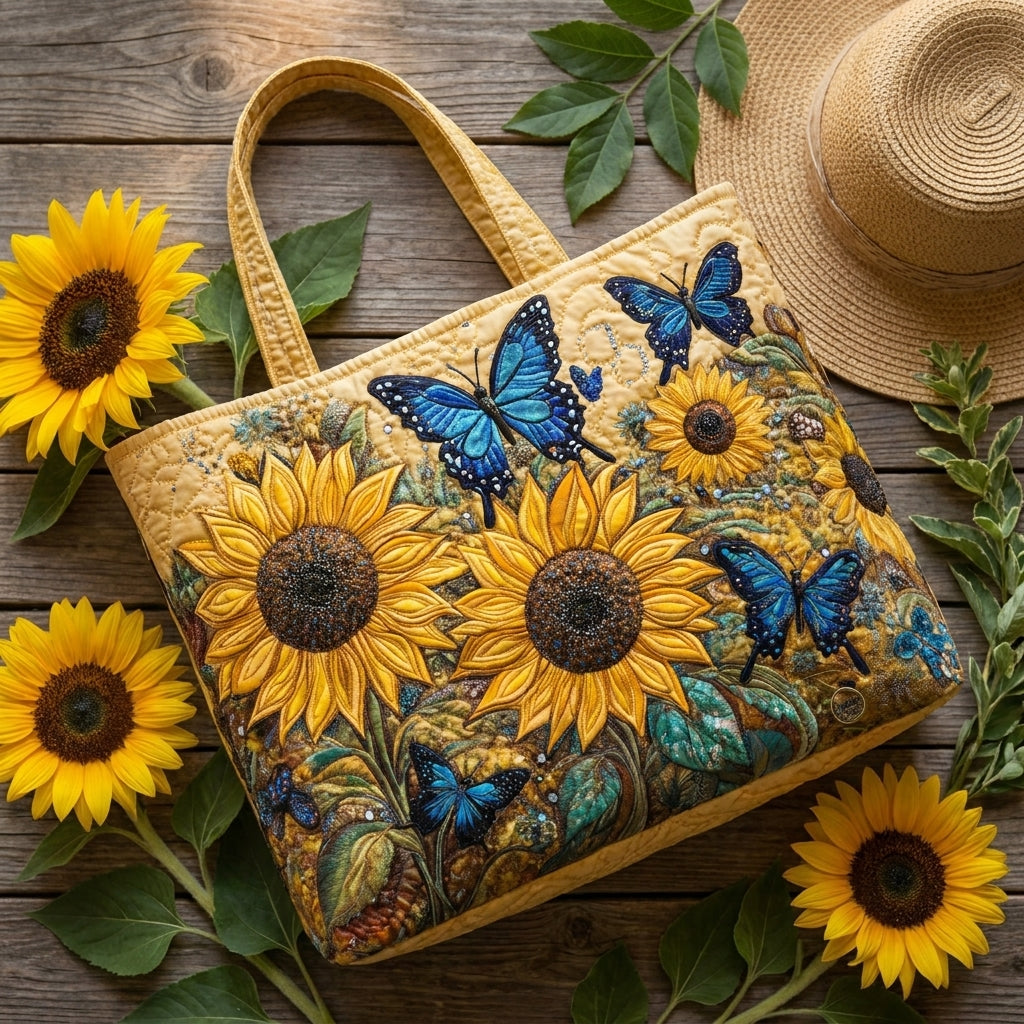 Artisan Bag - Sunflowers and Blue Butterflies