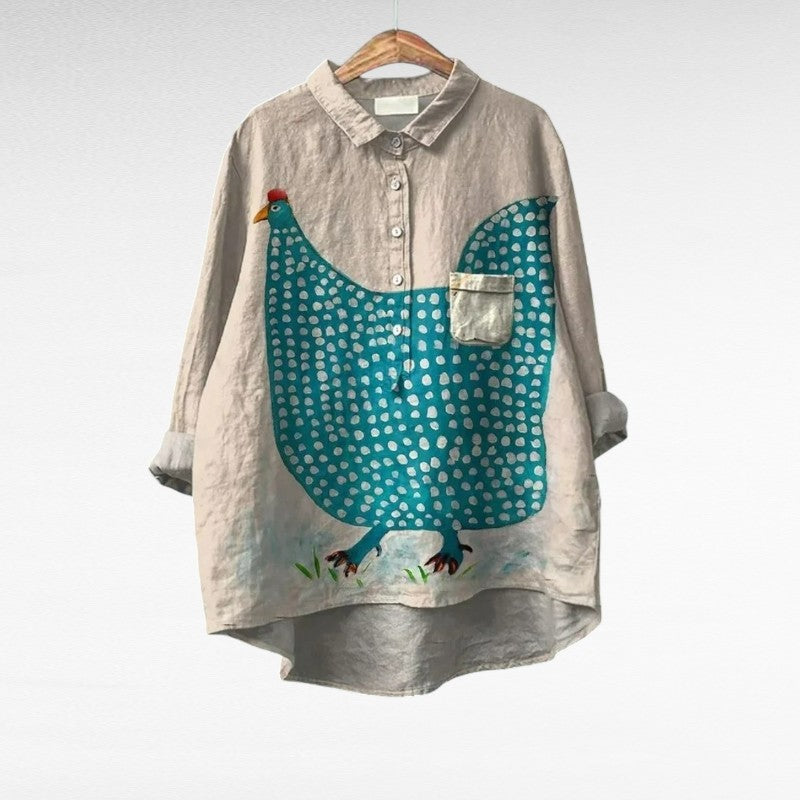 Amelia - Elegant Linen Summer Blouse