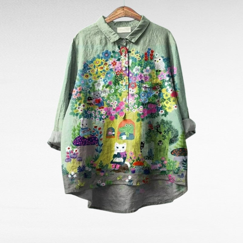Emma - Elegant Linen Summer Blouse