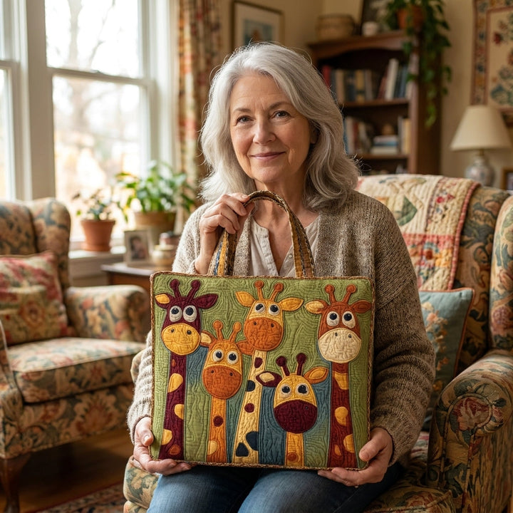 Quilted Tote Bag - Giraffe