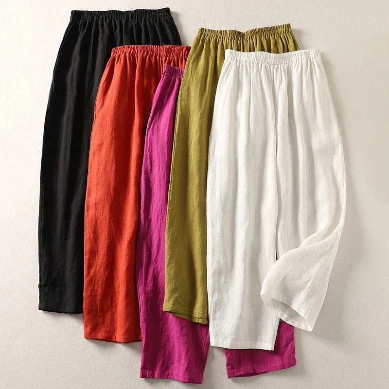 Amalia™ | Flowing Cotton-Linen Trousers