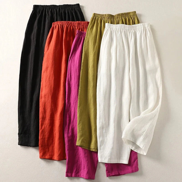 Amalia™ | Flowing Cotton-Linen Trousers