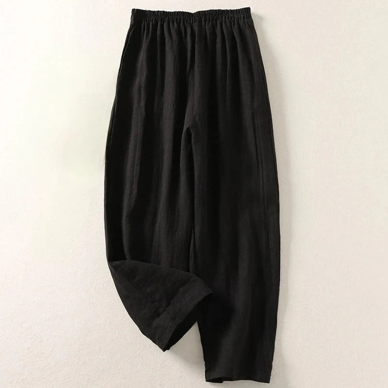 Amalia™ | Flowing Cotton-Linen Trousers