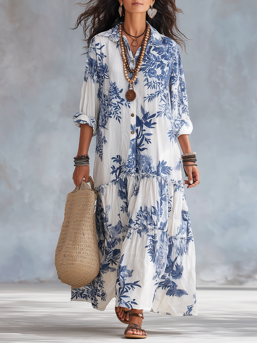 Junia | Floral Button-Down Maxi Dress