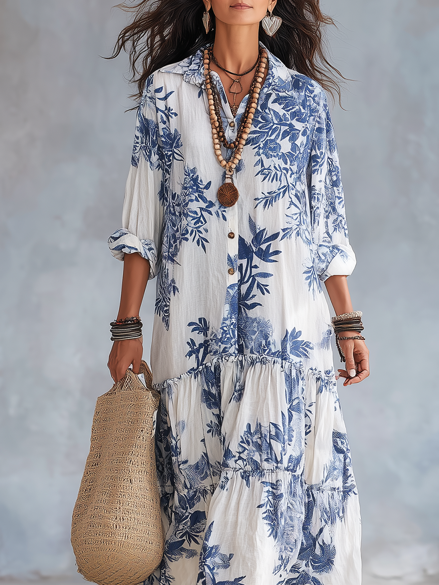 Junia | Floral Button-Down Maxi Dress