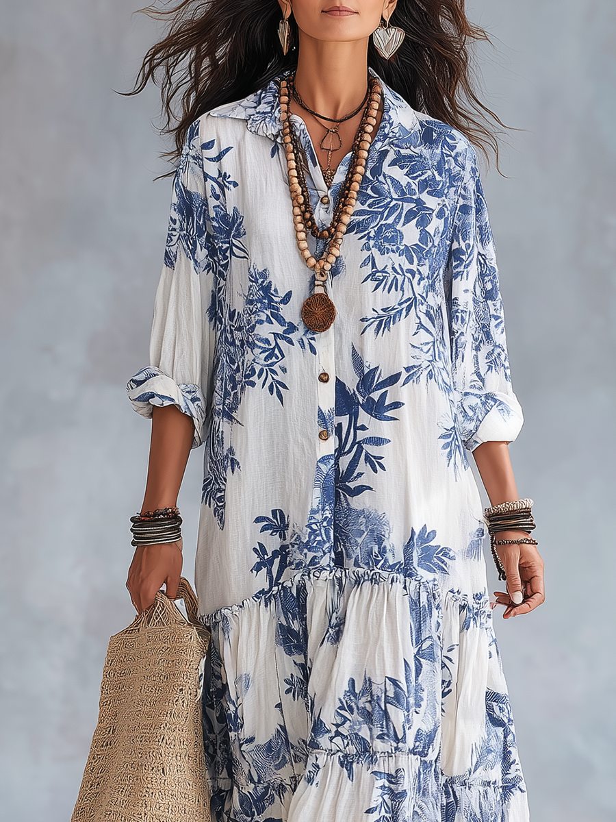 Junia | Floral Button-Down Maxi Dress