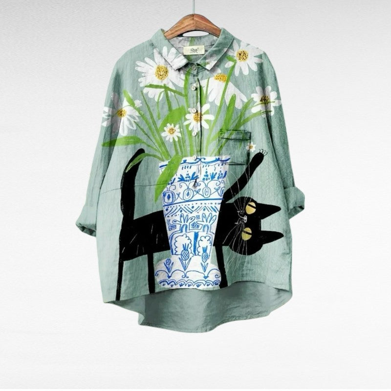Sasya - Elegant Linen Summer Blouse