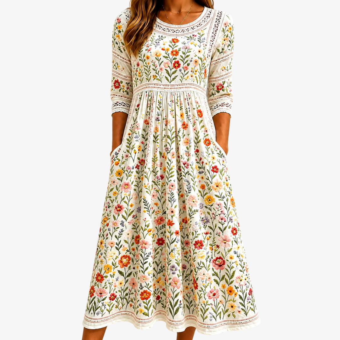 Florence | Wildflower Meadow Charm Midi Dress