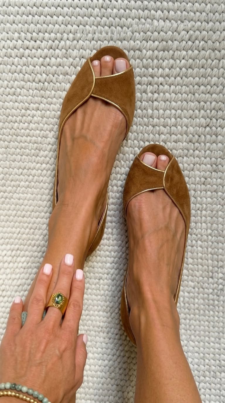 Jasmine | Open-Toe D'Orsay Flat