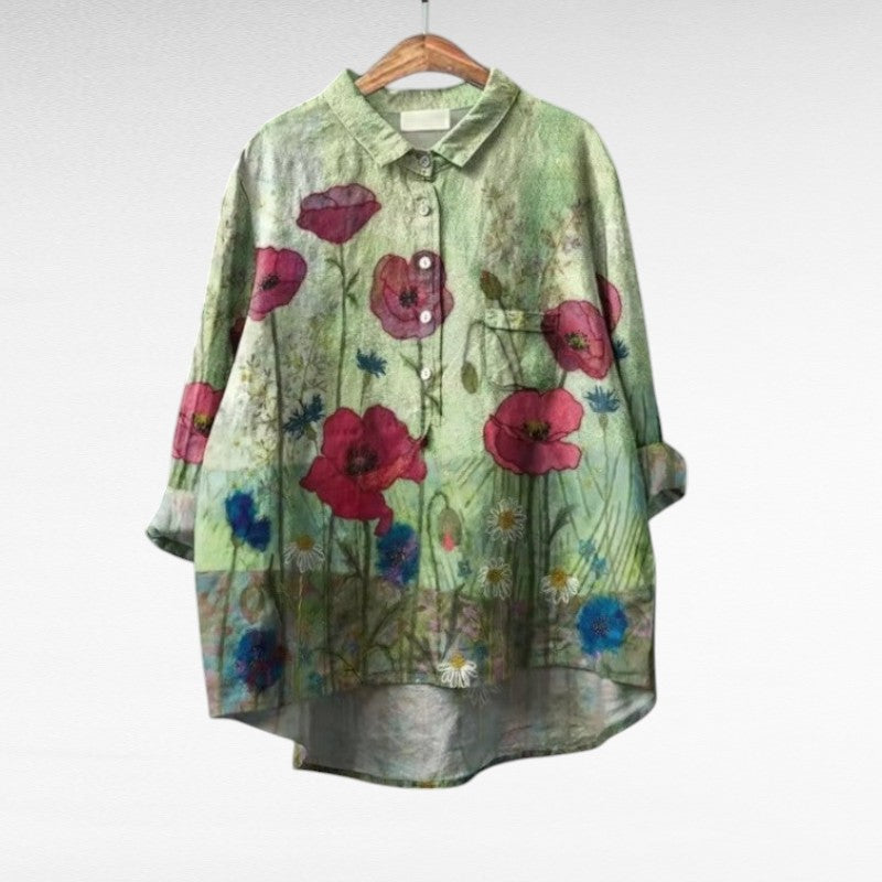 Charlotte - Elegant Linen Summer Blouse