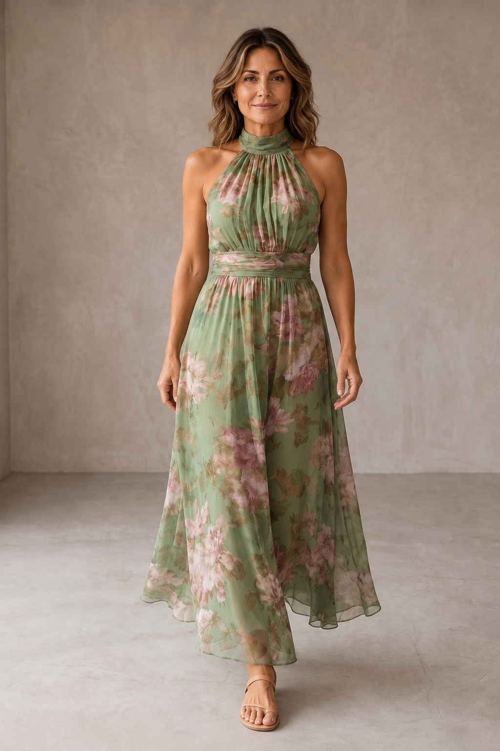 Livia | Floral Halter Maxi Dress