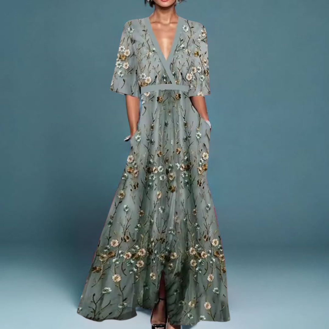 Michelle™ | Elegant Floral Print Dress