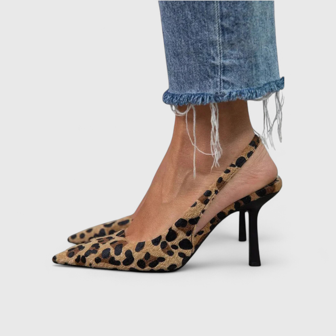 Ottilie | Leopard Print Slingback Heels