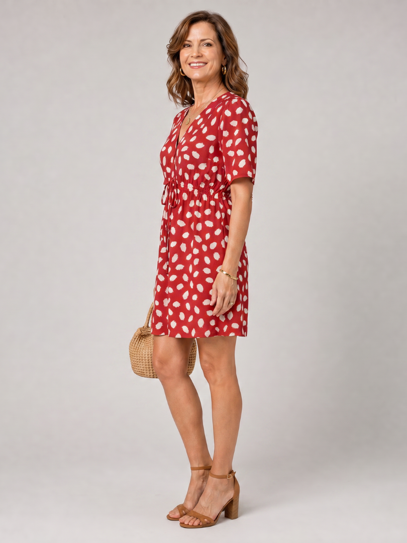 Newmal | Printed Button Front Mini Dress