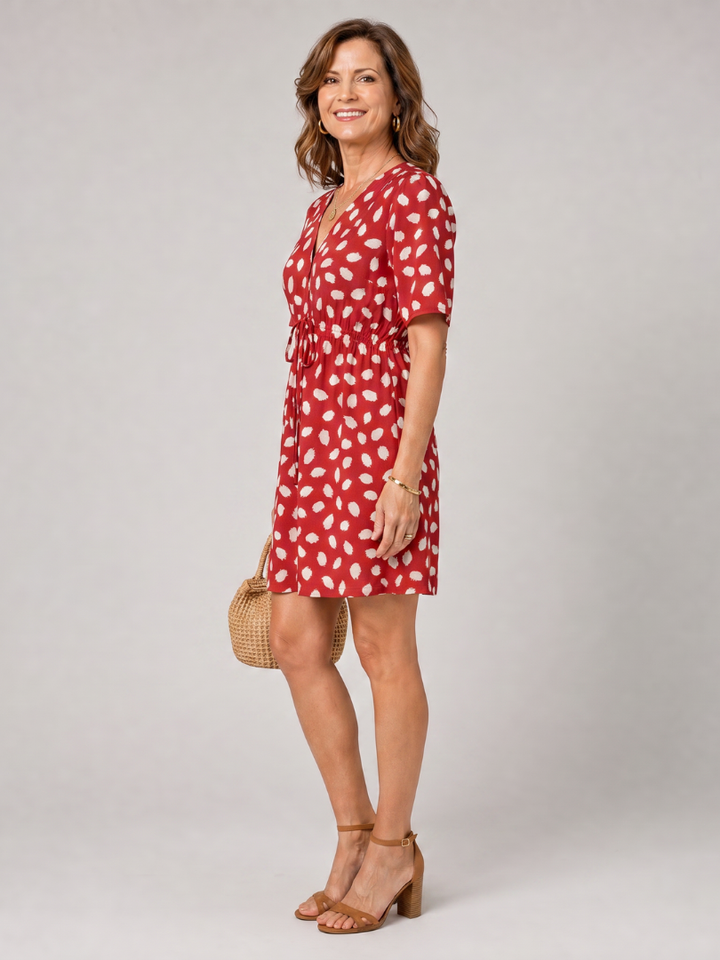 Newmal | Printed Button Front Mini Dress