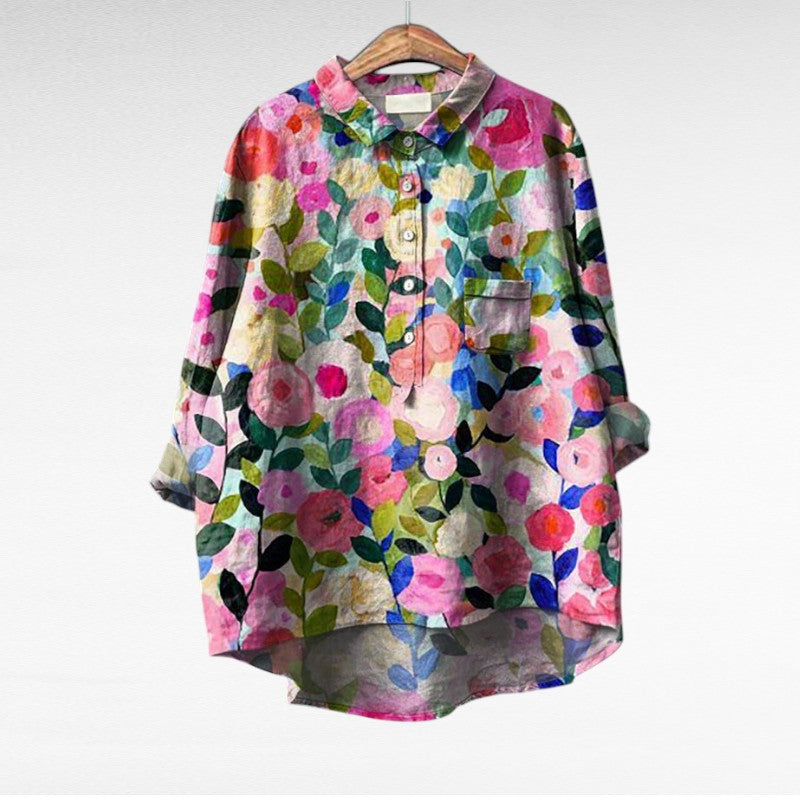 Lala - Elegant Linen Summer Blouse