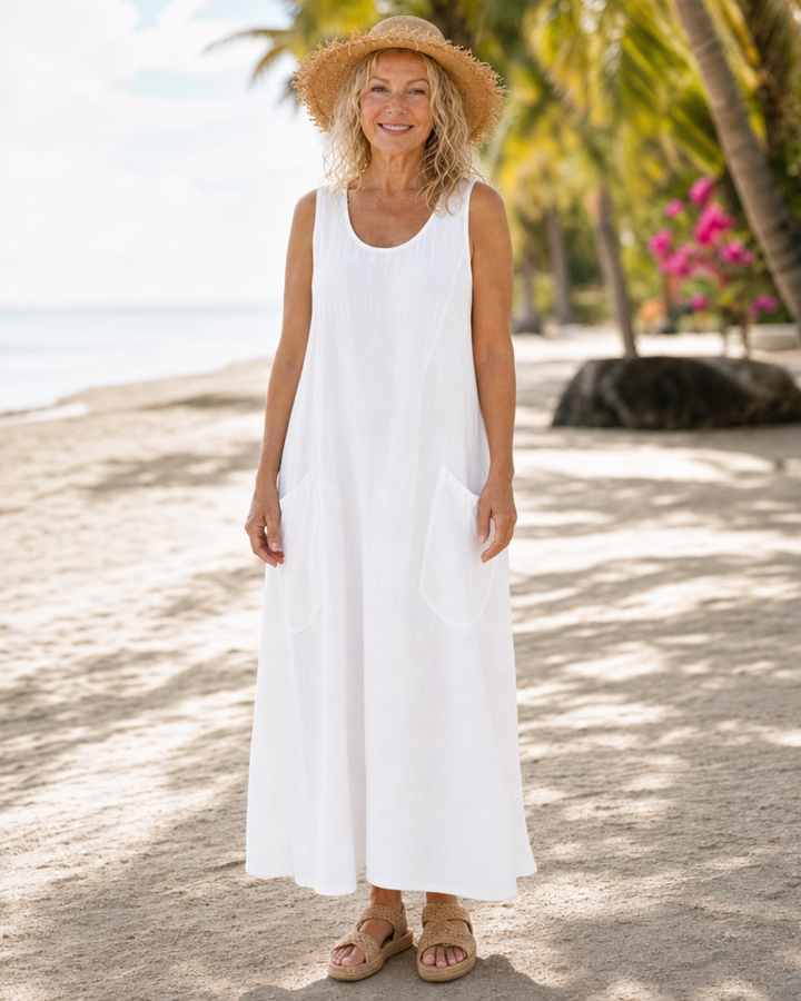 Zemrina | Sleeveless Pocket Detail Relaxed Midi Dress