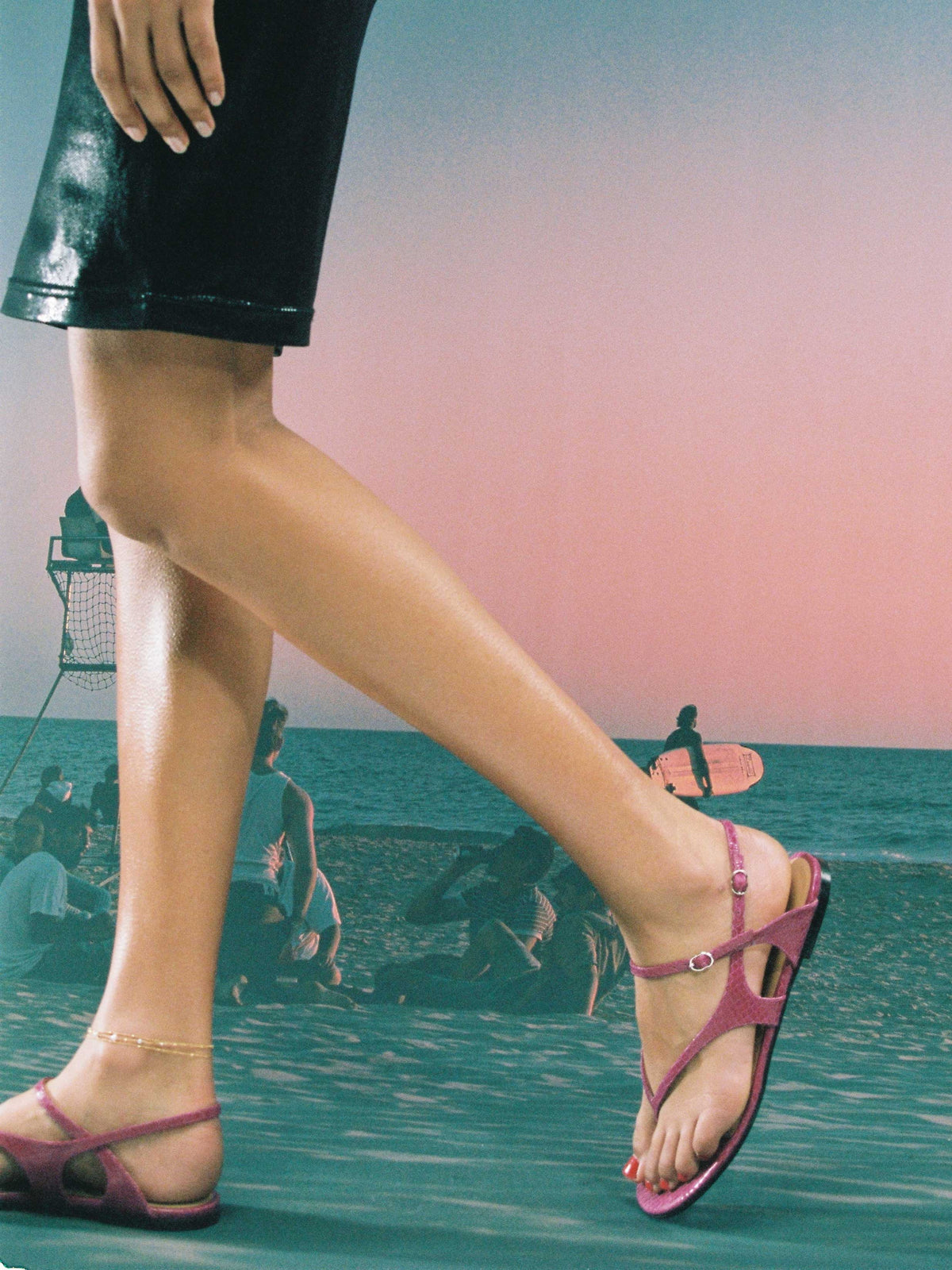 Ines | Flat Embossed Sandals