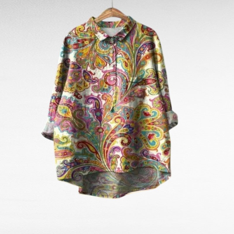Isabella - Elegant linen summer blouse