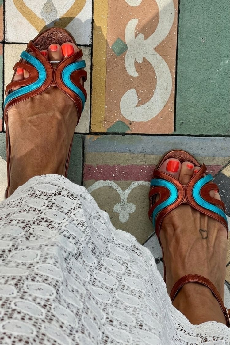Ebony | Colour-Block Slingback Sandal