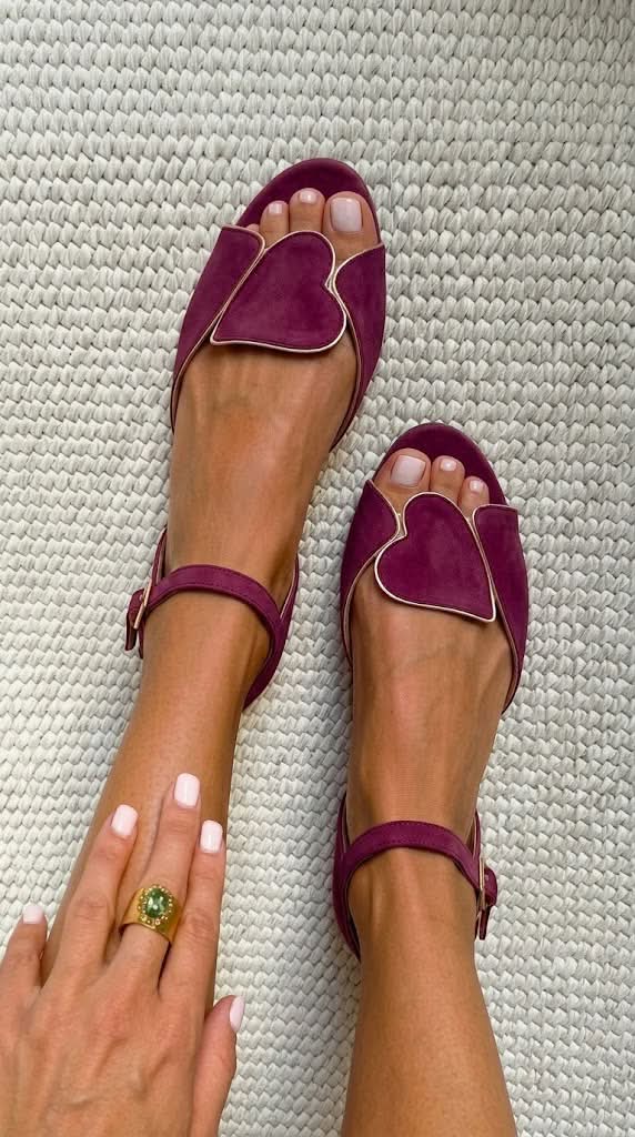 Charlie | Ankle-Strap Heart Motif Sandal