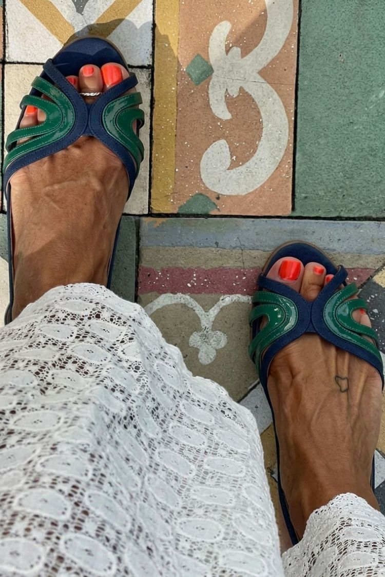 Ebony | Colour-Block Slingback Sandal