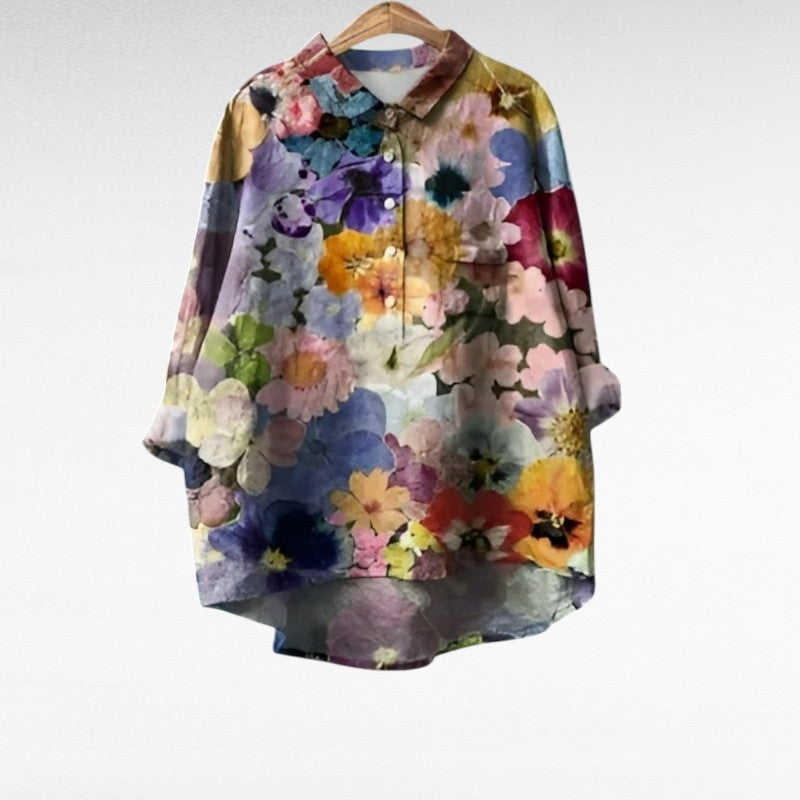Mia - Elegant Linen Summer Blouse