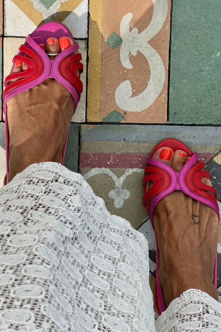 Ebony | Colour-Block Slingback Sandal
