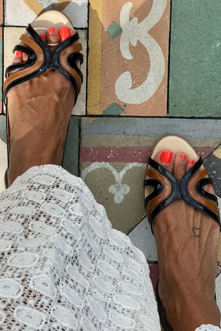 Ebony | Colour-Block Slingback Sandal