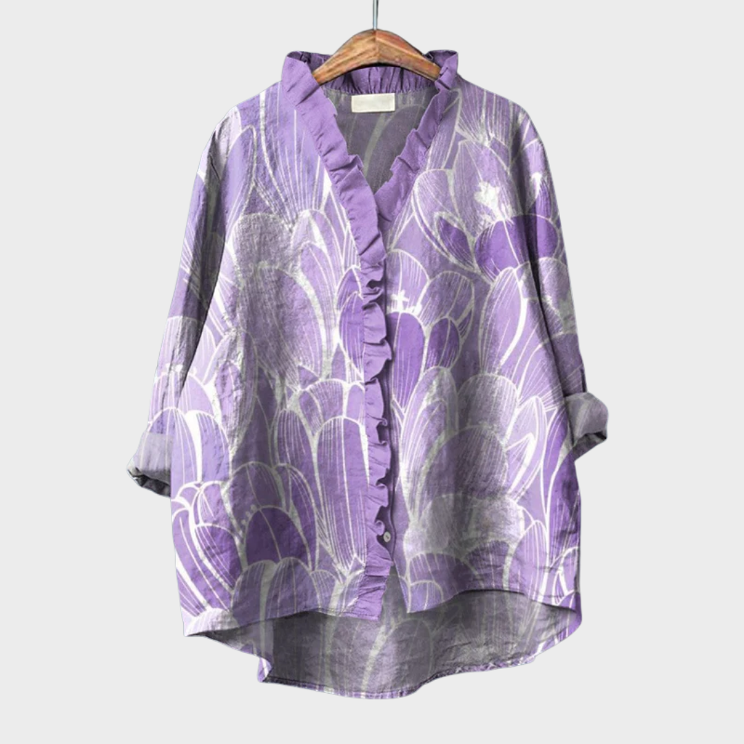 Harper - Elegant Linen Summer Blouse