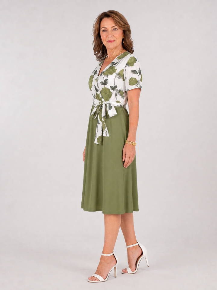 Admen | Floral Tie Waist Midi Dress