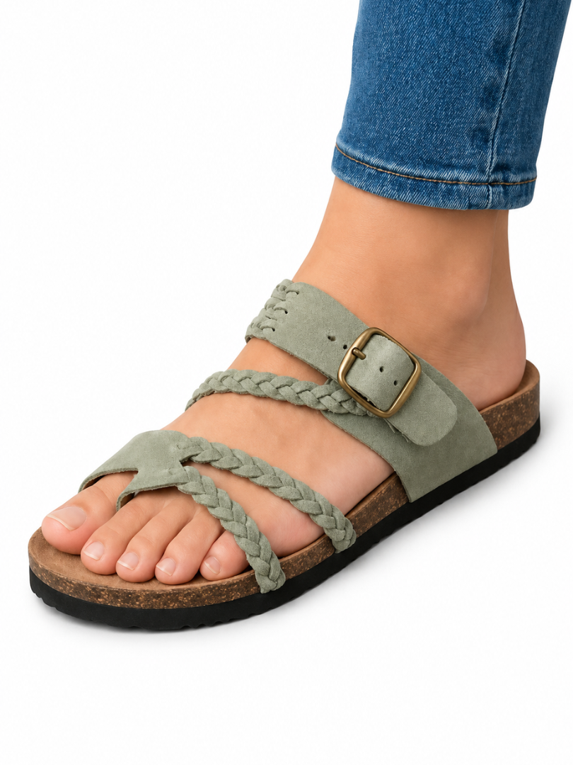 Mara | Braided Toe-Post Buckle Sandals