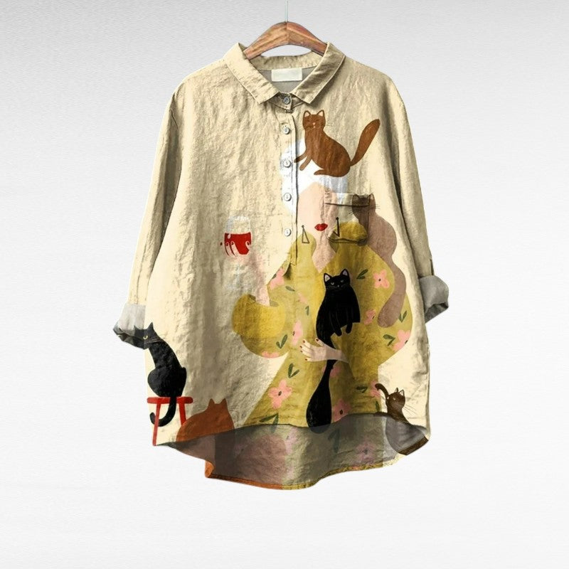 Aria - Elegant Linen Summer Blouse