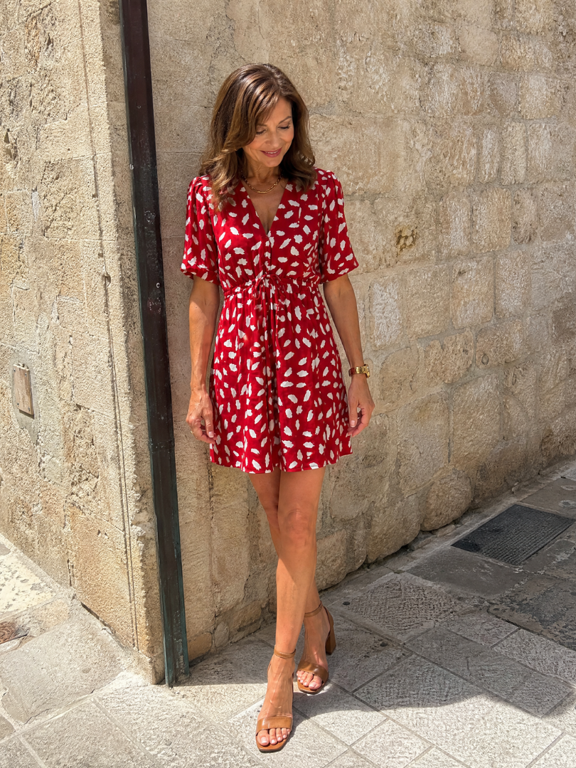 Newmal | Printed Button Front Mini Dress