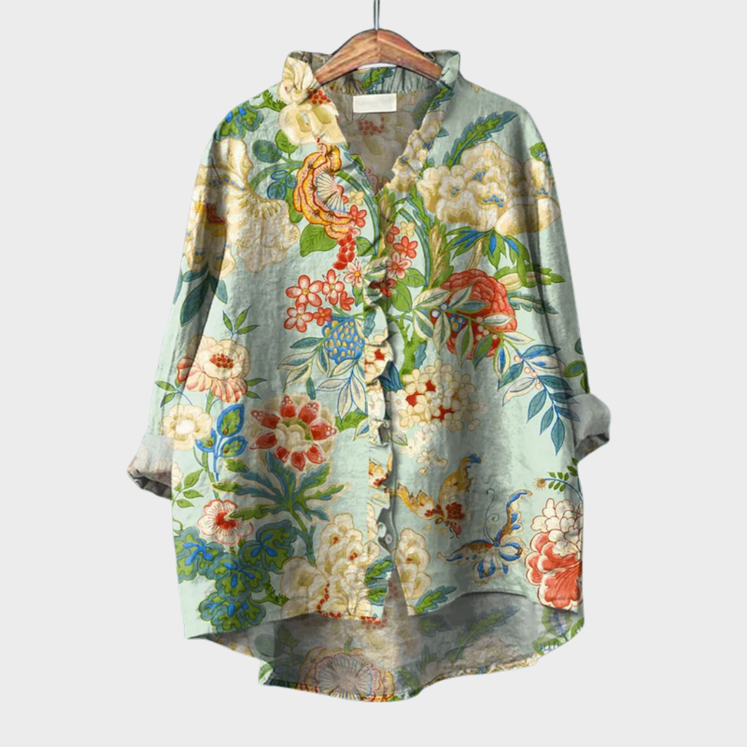 Olivia - Elegant Linen Summer Blouse