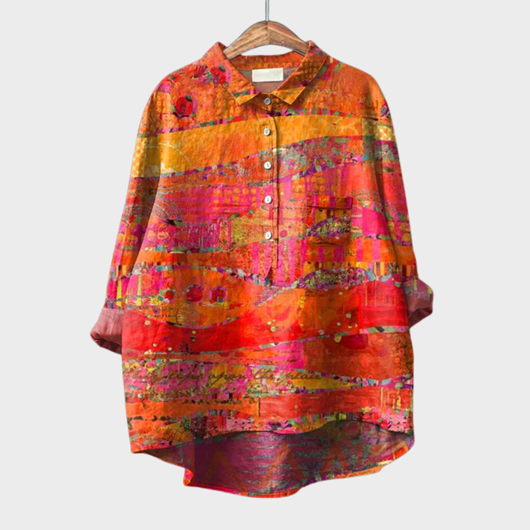 Cath - Elegant Linen Summer Blouse