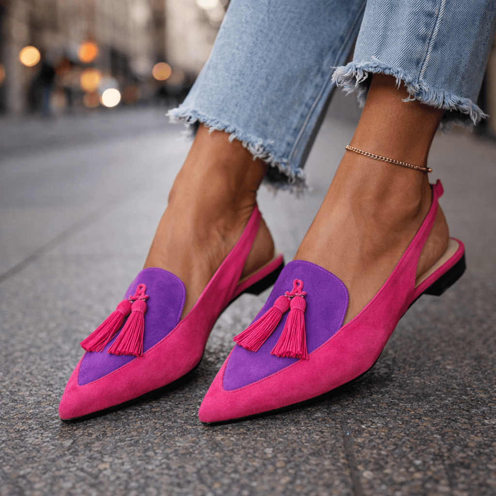 Domicela | Tasseled Suede-Effect Sandals