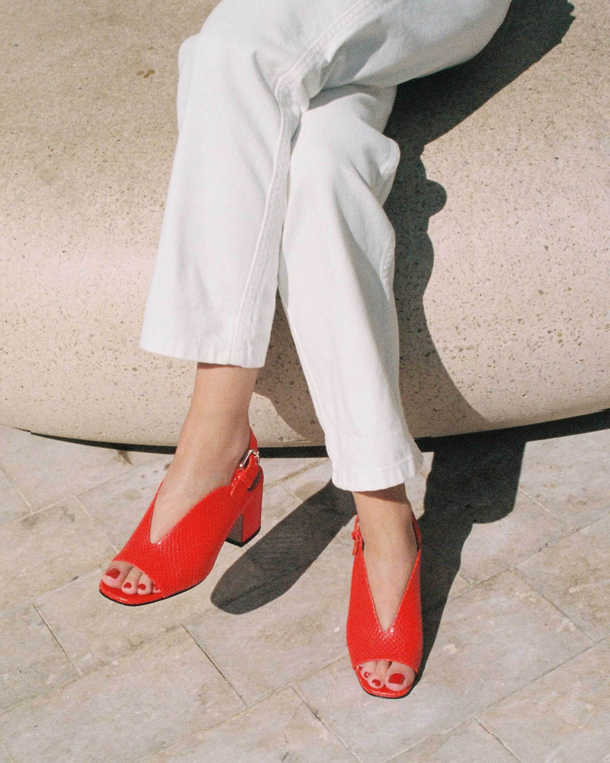 Solange | Embossed Heeled Sandals