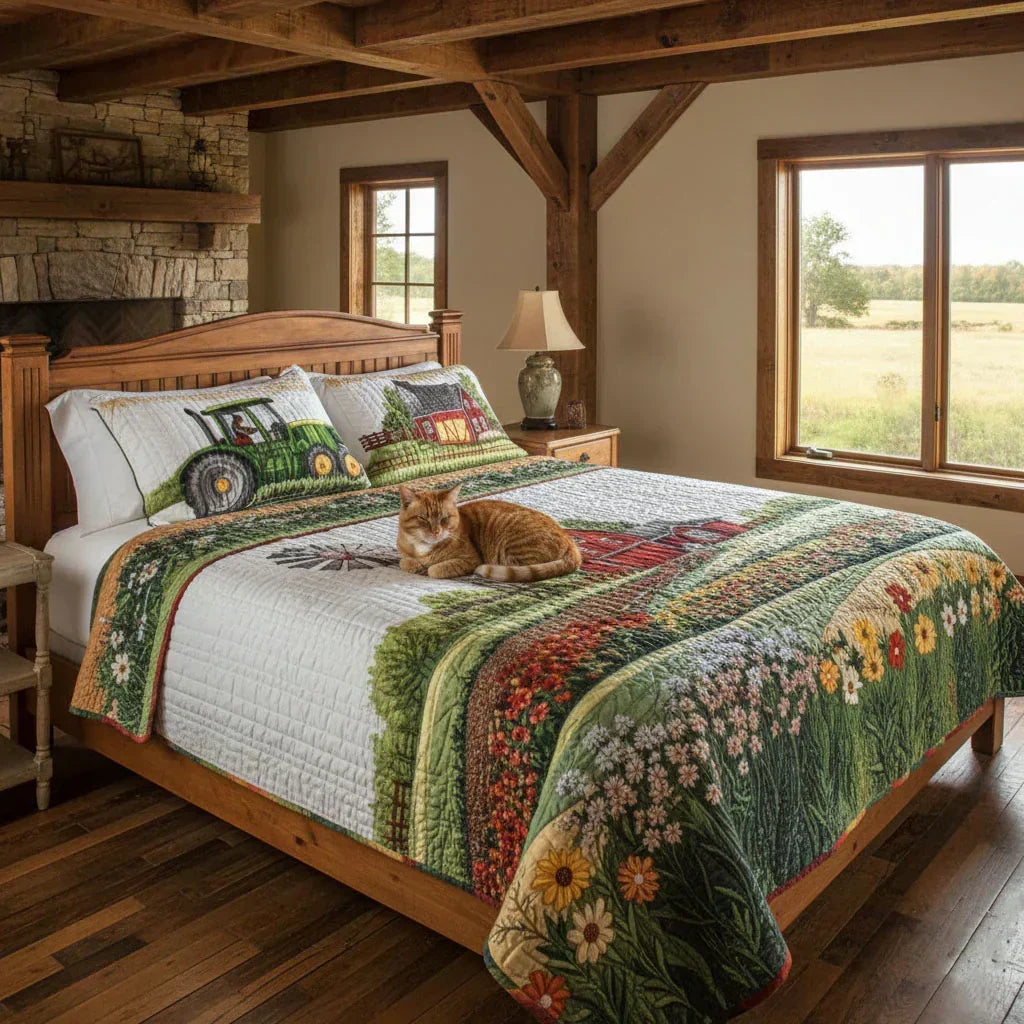 Country Farm | 3-Piece Quilted Bedding Set