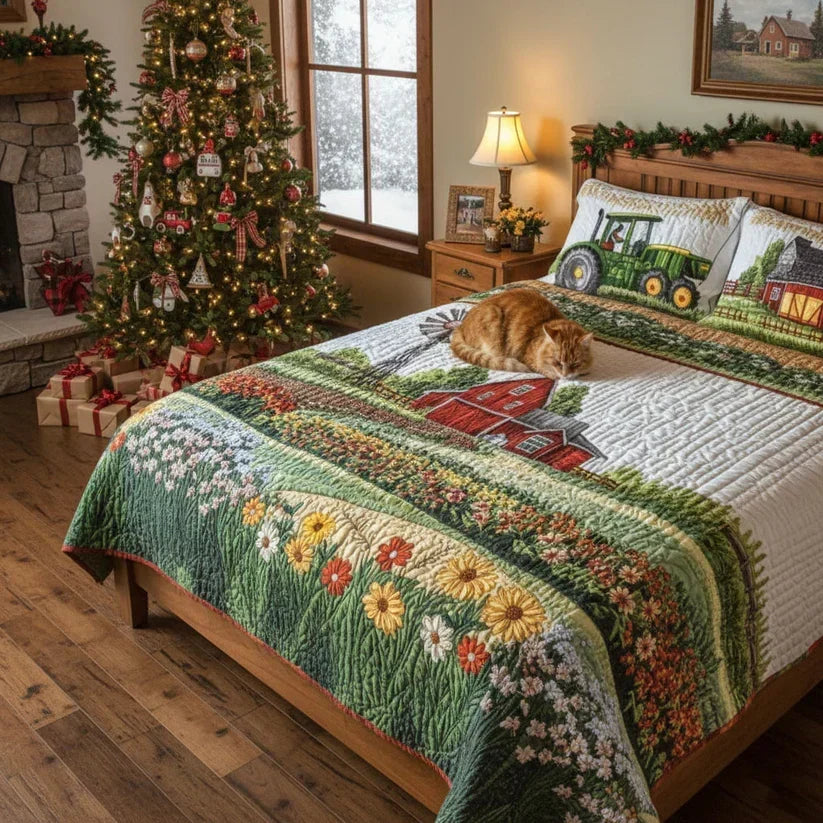 Country Farm | 3-Piece Quilted Bedding Set