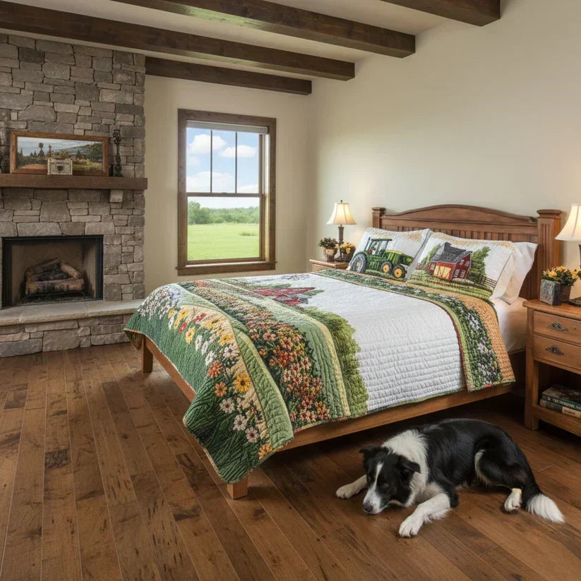 Country Farm | 3-Piece Quilted Bedding Set