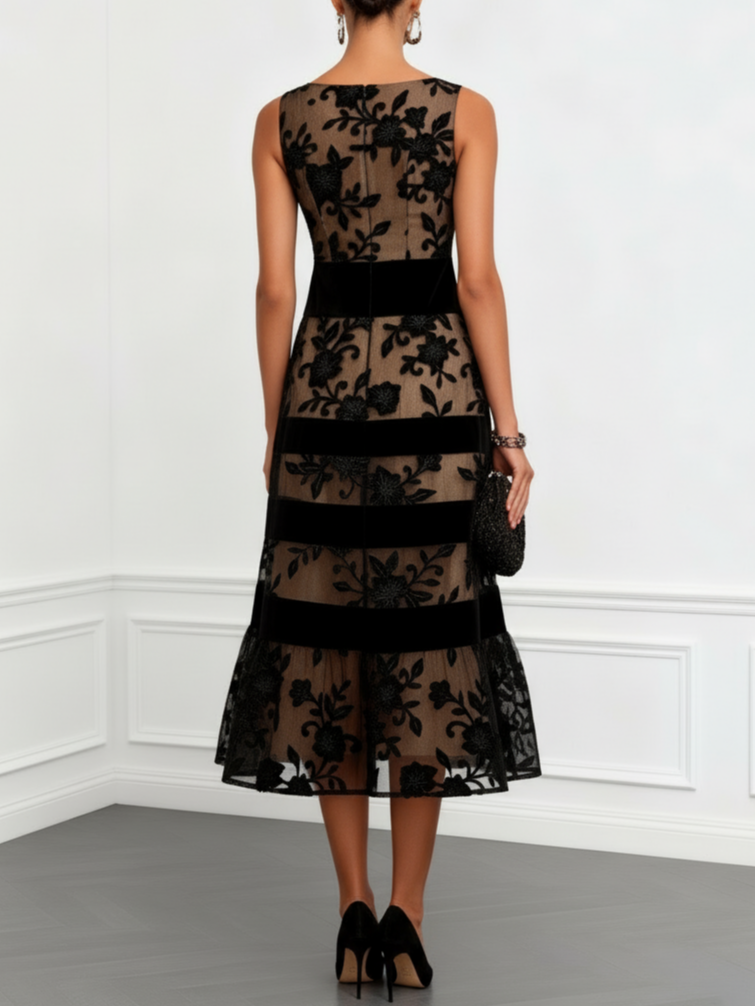 Margot | Floral Detail Midi Dress